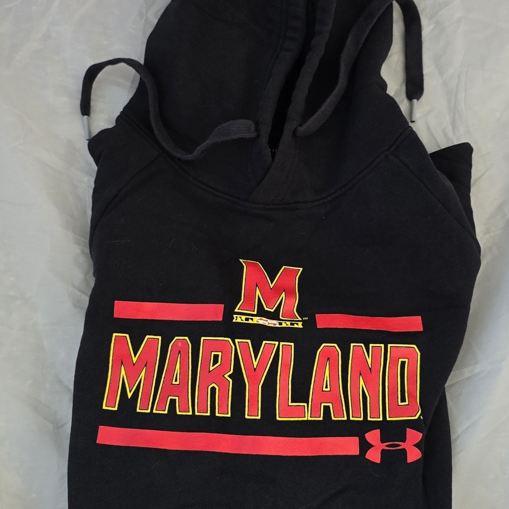 Black U of MD Under Armour Maryland Hoodie Size M Medium Unisex